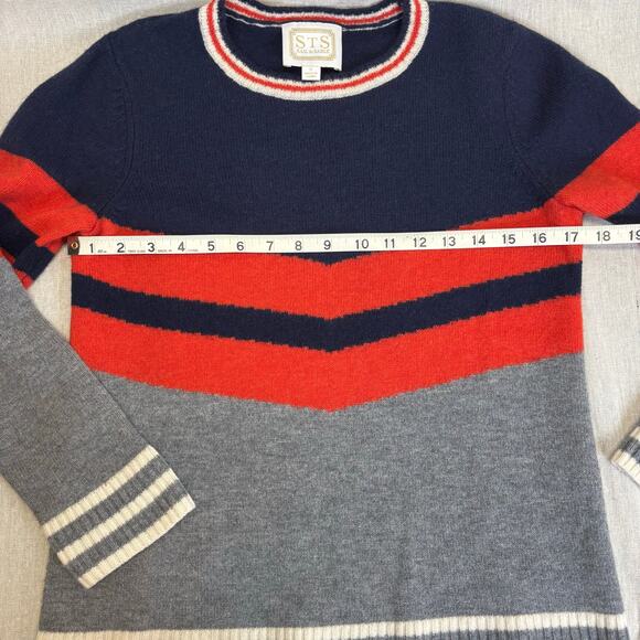 STS Sail to Sable Chevron Stripe long sleeve 100% wool sweater size S - Picture 7 of 9